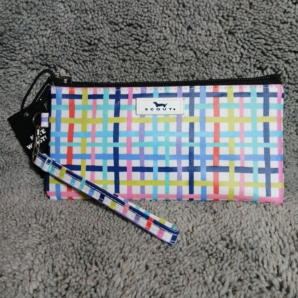 Scout Kate Wristlet In The Colorful "Off The Grid" Plaid Pattern Wristlet